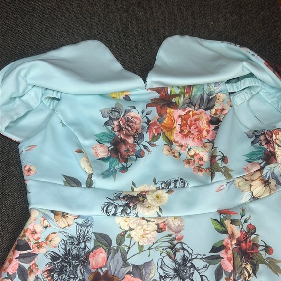 ASOS Stunning Blue Off-Shoulder Formal Dress with Stretch Plus sz 18 - Picture 7 of 16